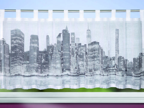 Scheibengardine Sally schwarz weiß HxB 45x140cm