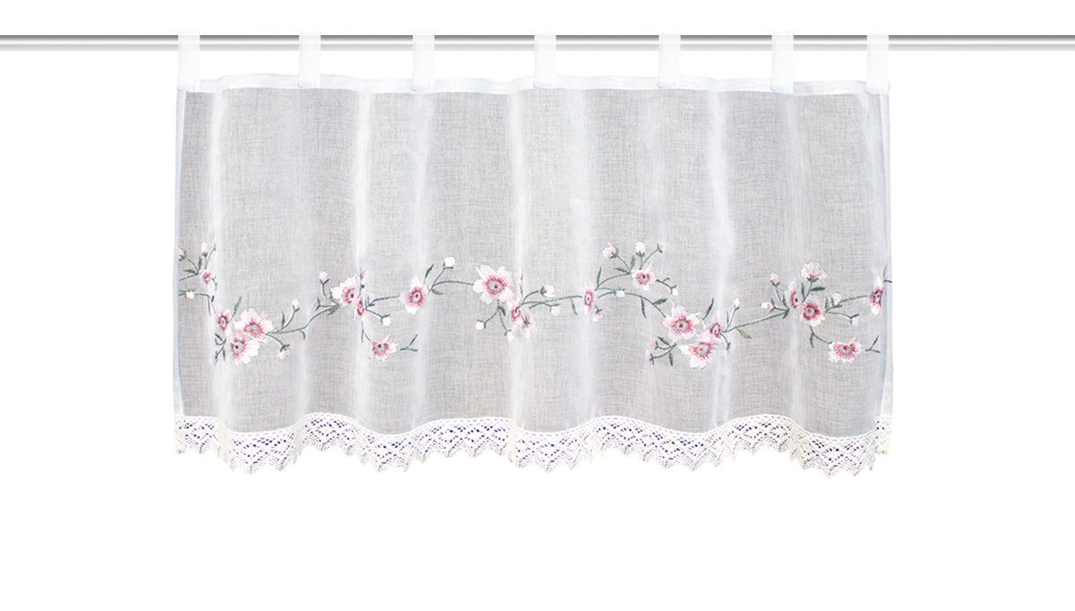 Cafehaus mit Schlaufen "Elly" rose-grün HxB 45x120cm