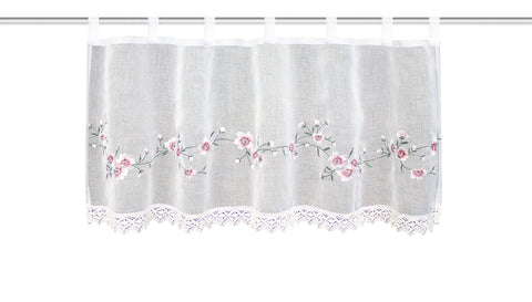 Cafehaus mit Schlaufen "Elly" rose-grün HxB 45x120cm
