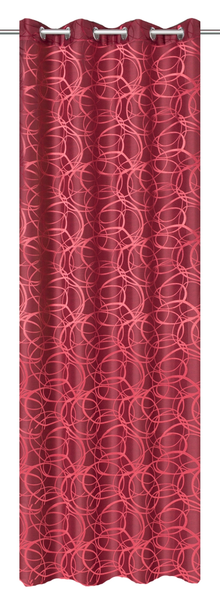Ösenschal mit Kreisen rot BxH 140x245cm