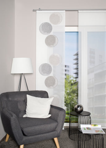Schiebevorhang "Remona" Effekt Voile Kreise stein BxH 60x245cm