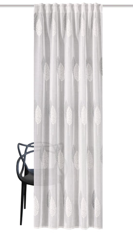 Fertigschal "Alavaro" Leinenoptik bestickt grau BxH 140x245cm