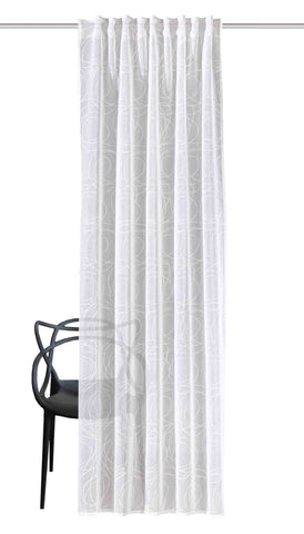 Fertigschal "Ditos" Leinenoptik bestickt weiss BxH 135x245cm