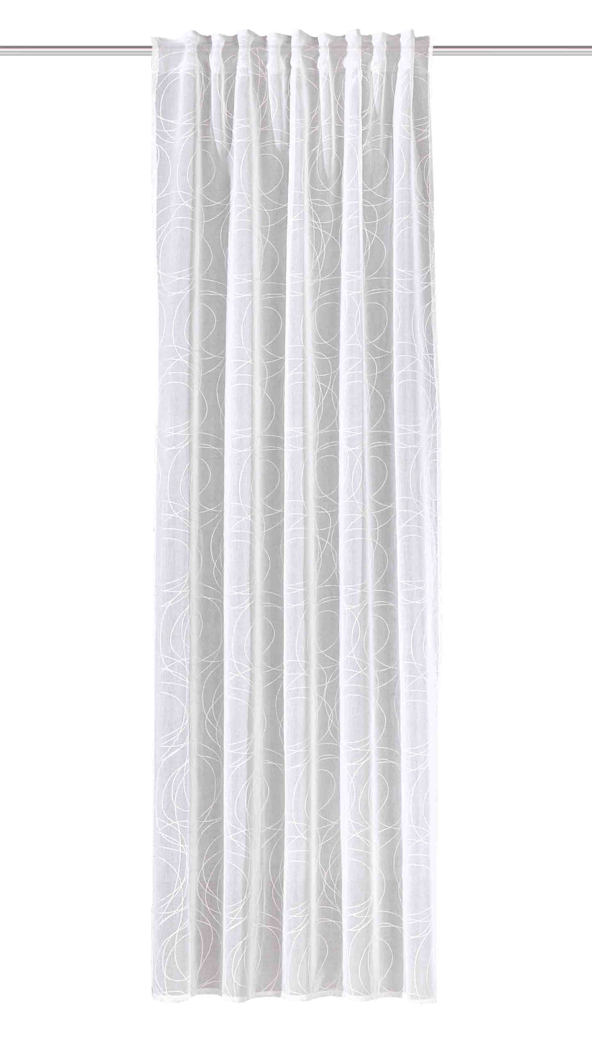 Fertigschal "Ditos" Leinenoptik bestickt weiss BxH 135x245cm