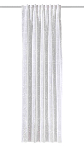 Fertigschal "Ditos" Leinenoptik bestickt weiss BxH 135x245cm
