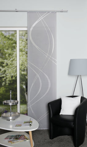 Schiebevorhang "Tiberio" grau Dekostoff Scherli BxH 60x245cm