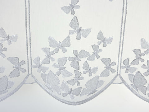 Scheibengardine Schmetterling Voile bestickt weiß versch. Höhen