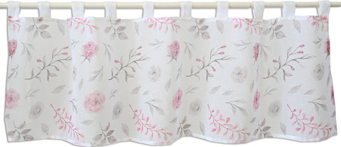 Design Scheibengardine rose bedruckt 2490 48x140cm