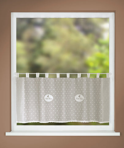 Schlaufen Scheibengardine Füssen Sweet Home grau HxB 50x135cm