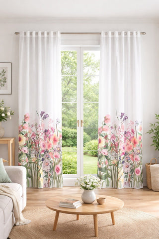 Fertigschal Evi Blumen rosa BxH 135x245cm