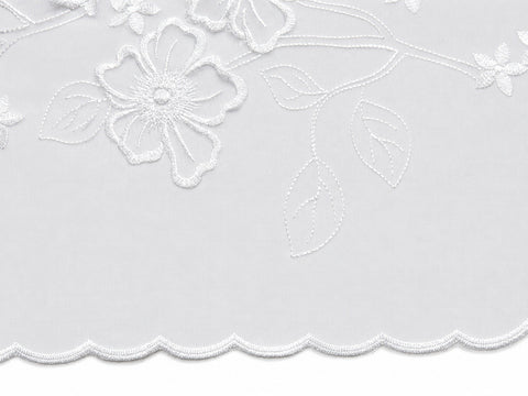 Scheibengardine Voile weiß bestickt HxB 44x153cm 2656