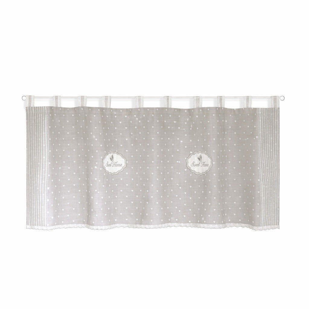 Schlaufen Scheibengardine Füssen Sweet Home grau HxB 50x135cm