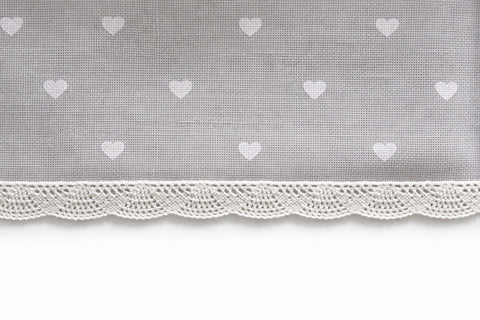 Schlaufen Scheibengardine Füssen Sweet Home grau HxB 50x135cm