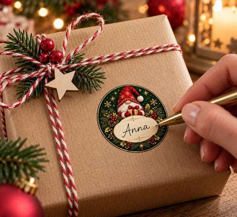 24x Etiketten "Wichtel" Weihnachten Geschenk GROß hohe Klebekraft 5cm Aufkleber