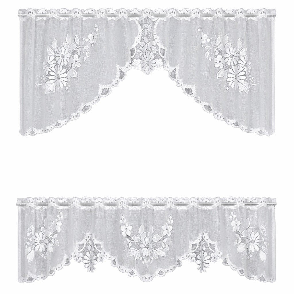 Scheibengardine C Bogen Set 2 tlg. weiß BxH 140x50cm