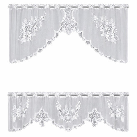 Scheibengardine C Bogen Set 2 tlg. weiß BxH 140x50cm