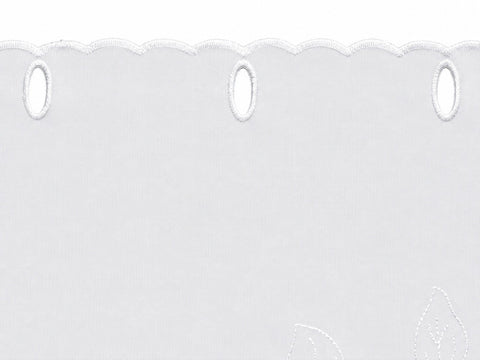 Scheibengardine Voile weiß bestickt HxB 44x153cm 2656
