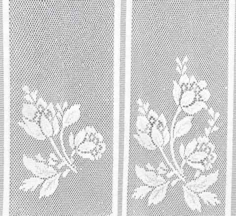 Scheibengardine Jacquard Blumen weiß HxB 45x150cm