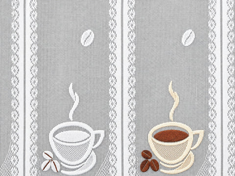 nach Maß Scheibengardine Kaffee Tasse Höhe 45/60cm