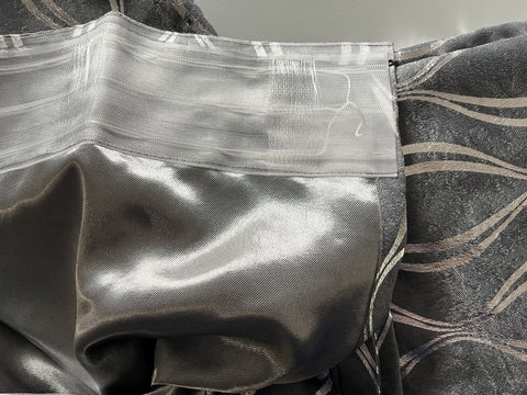 Verdunkelungschal mit Foliendruck grau / silber BxH 140x245cm
