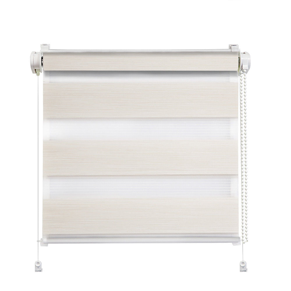 Klemmfix Click 3 in1 Doppelrollo nach Maß Wood beige