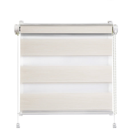 Klemmfix Click 3 in1 Doppelrollo nach Maß Wood beige