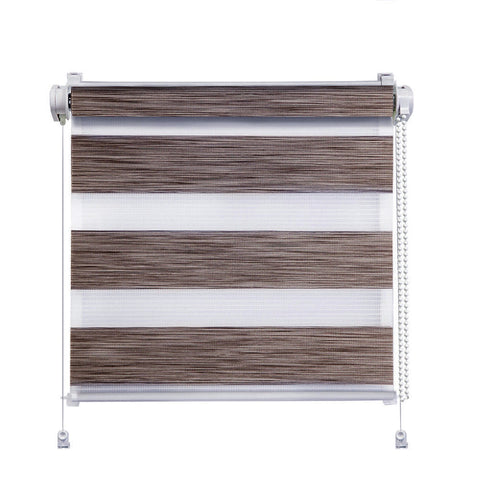 Klemmfix Click Doppelrollo 3 in 1 Wood braun