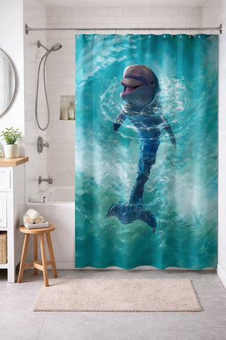 Textil-Duschvorhang Delfin BxH 180x200cm