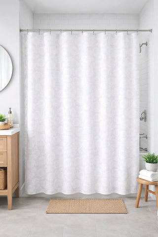 Textil-Duschvorhang Roses weiß BxH 180x200cm