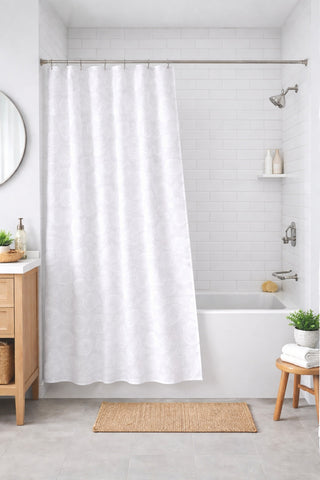 Textil-Duschvorhang Roses weiß BxH 180x200cm