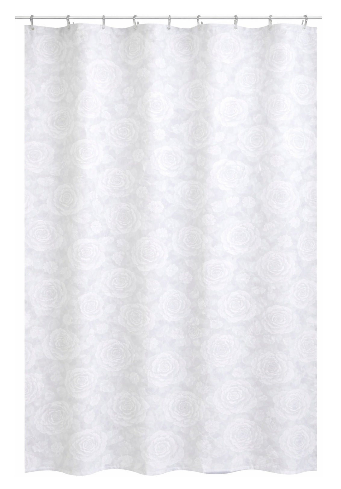 Textil-Duschvorhang Roses weiß BxH 180x200cm