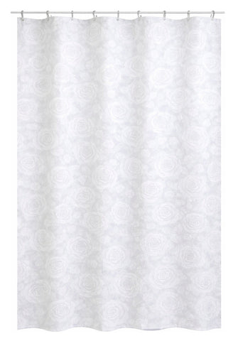 Textil-Duschvorhang Roses weiß BxH 180x200cm