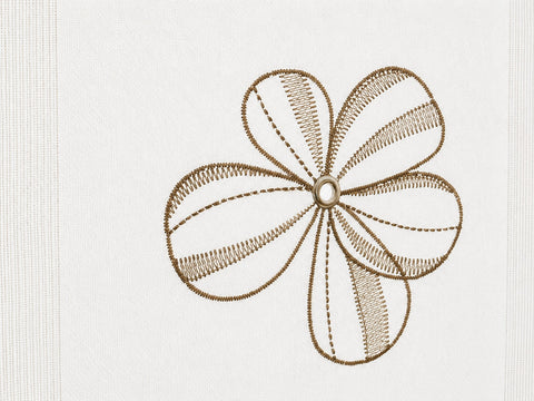 Design Kuvert Blume bestickt taupe Lagenoptik BxH 60x90cm Scheibengardine 2230