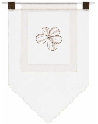 Design Kuvert Blume bestickt taupe Lagenoptik BxH 60x90cm Scheibengardine 2230