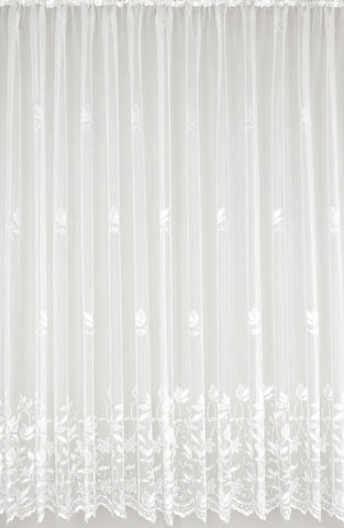 Fertiggardine m. Universalband versch. Größen weiß Edel Jacquard