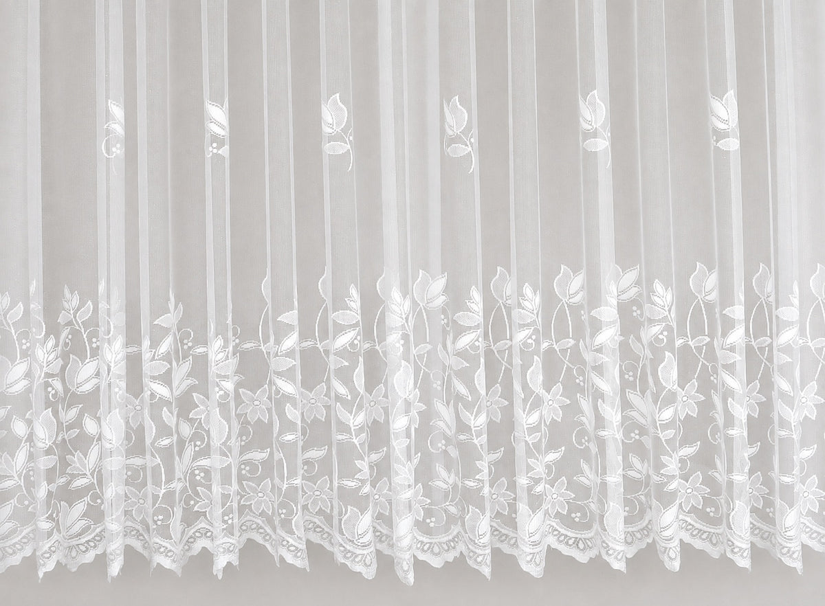 Fertiggardine m. Universalband versch. Größen weiß Edel Jacquard