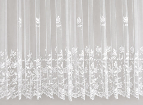 Fertiggardine m. Universalband versch. Größen weiß Edel Jacquard