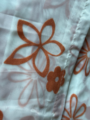 Schiebevorhang Flächenvorhang Voile mit Flockdruck 57x245cm Gardine terra Blume