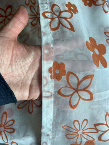 Schiebevorhang Flächenvorhang Voile mit Flockdruck 57x245cm Gardine terra Blume