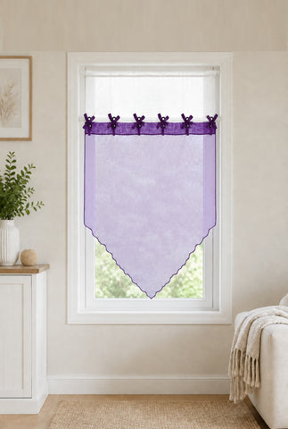 Design Kuvert Scheibengardine Bistrogardine Kurzgardine Lila transparent 2192