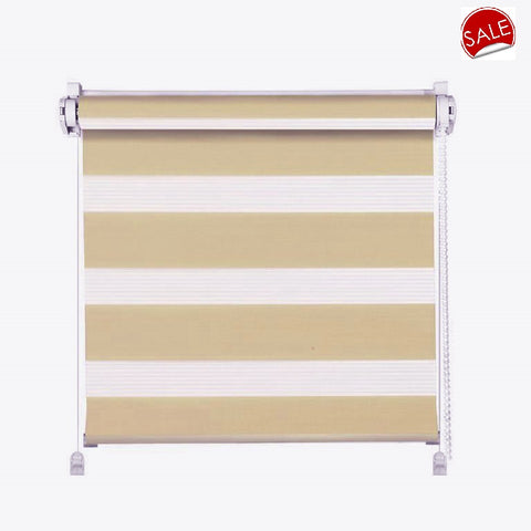 Klemmfix Doppelrollo beige mit Pendelsicherung