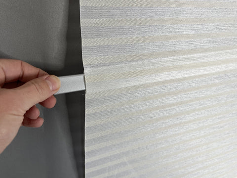 Magnetrollo Querstreifen Deko wollweiß inkl. Haken BxH 45/60/80/100x130cm