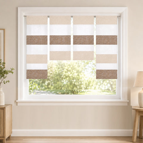 Design Mini Flächenvorhang Set beige weiß 2291-13
