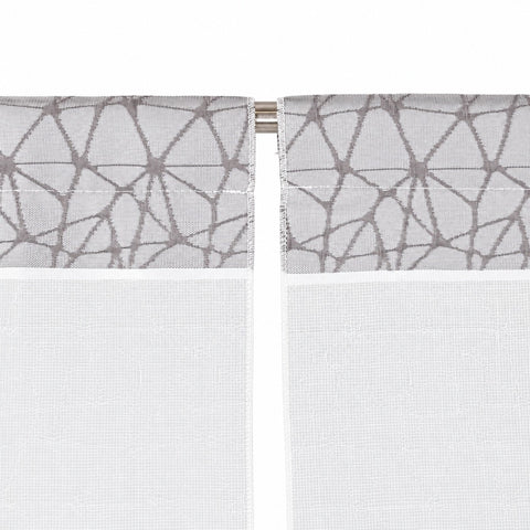Design Mini Flächenvorhang Set anthrazit grau Muster Scheibengardine 2292