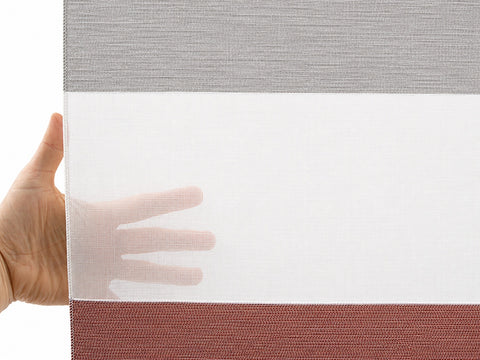 Design Mini Flächenvorhang Set rot grau Scheibengardine 2280-09