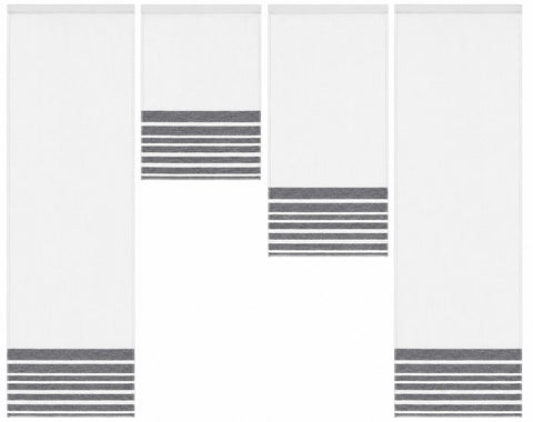 Design Mini Flächenvorhang Set anthrazit Scheibengardine 4028 4-tlg