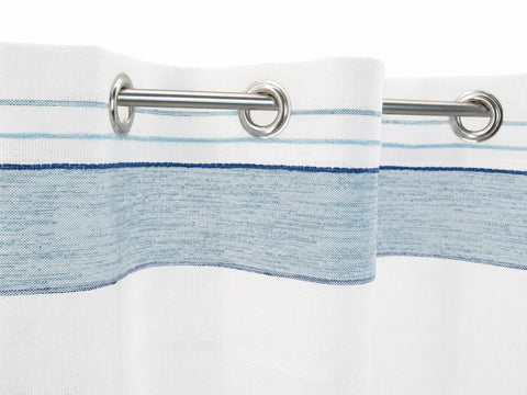 Design Ösenpanneaux Streifen blau Scheibengardine 4059-01