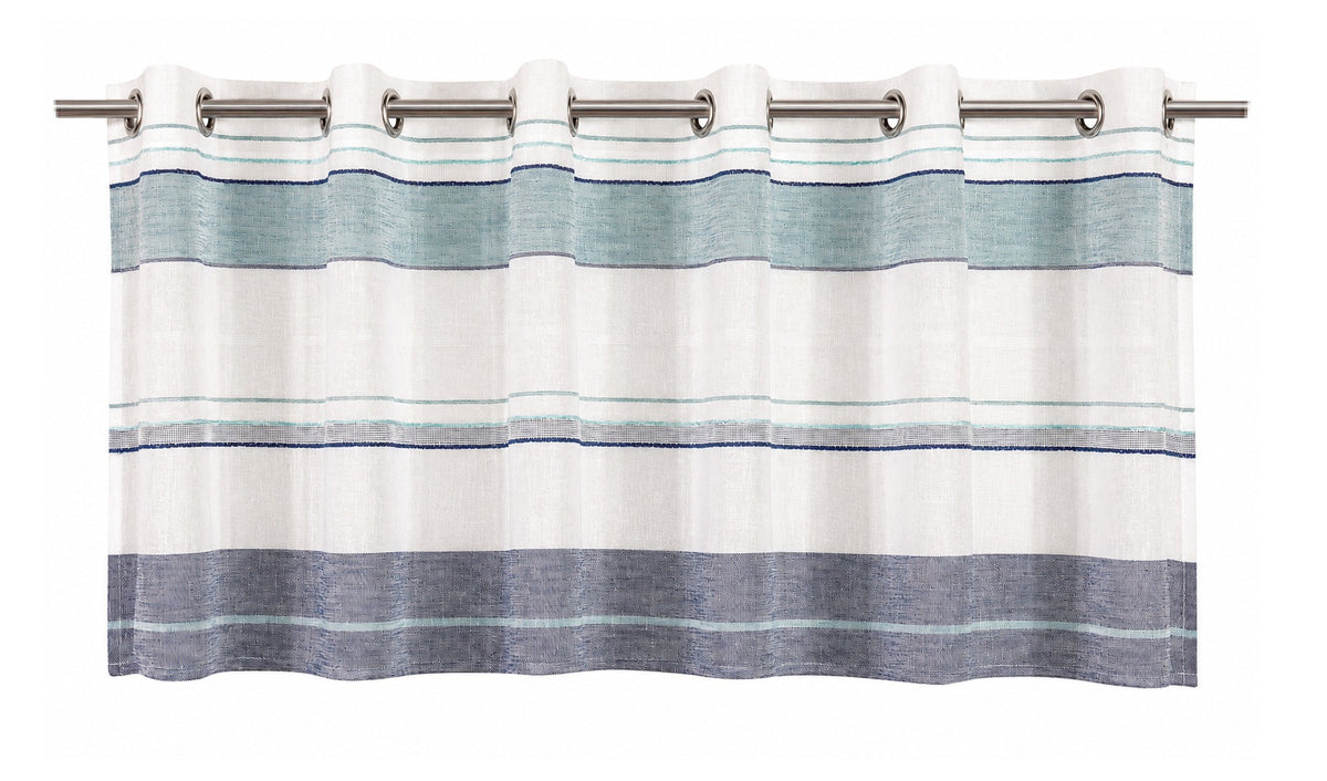 Design Ösenpanneaux Streifen blau Scheibengardine 4059-01