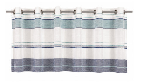 Design Ösenpanneaux Streifen blau Scheibengardine 4059-01