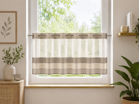 Ösen Bistrogardine beige HxB 50x140cm 2221